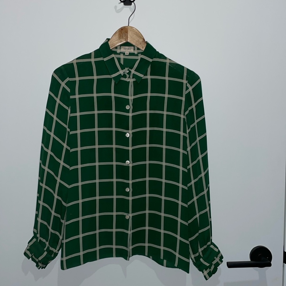 Kenzo Paris Green Button Down Shirt, Size 36